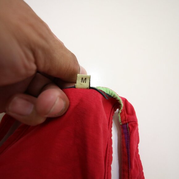 FARM Red Stripe Owl Embroidery Butterfly Racer Back Tank Top Womens M Red READ - Picture 11 of 16